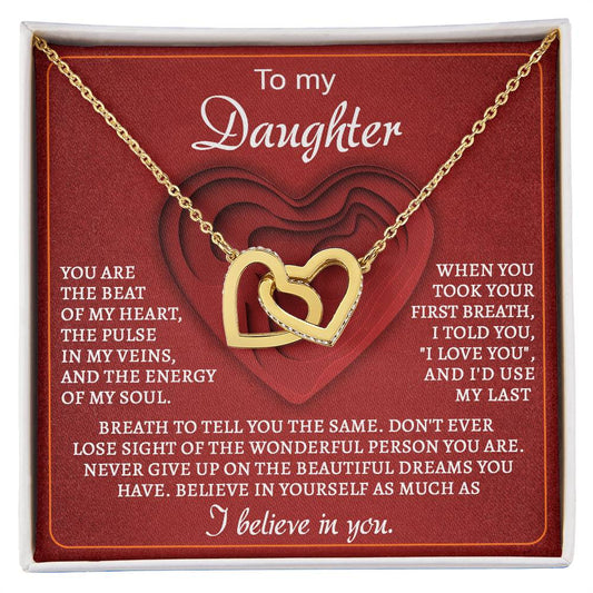 Daughter-Of My Heart - Interlocking Hearts Necklace
