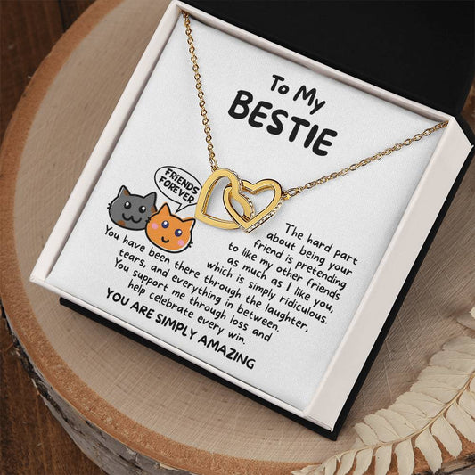 Bestie-I Like you - Interlocking Hearts Necklace