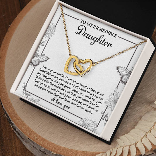 Daughter-Lead You Home - Interlocking Hearts Necklace