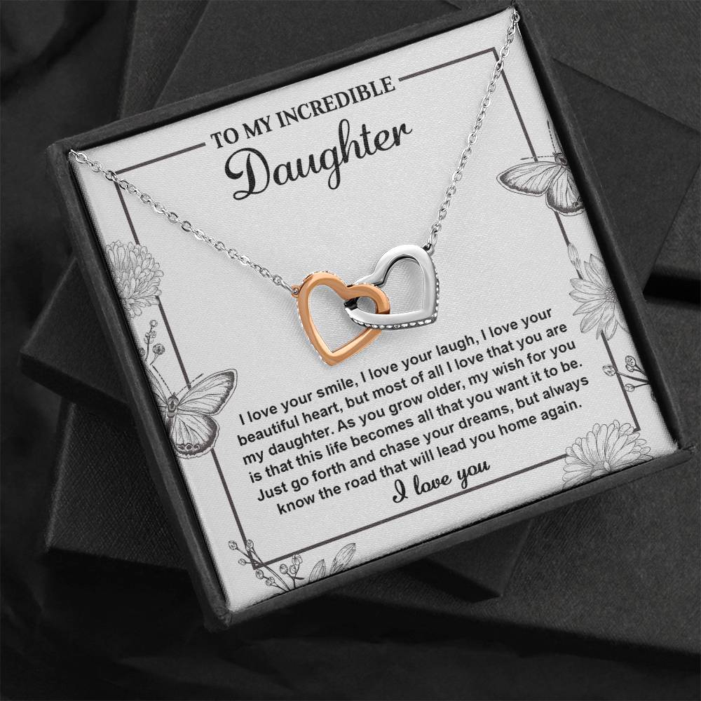 Daughter-Lead You Home - Interlocking Hearts Necklace