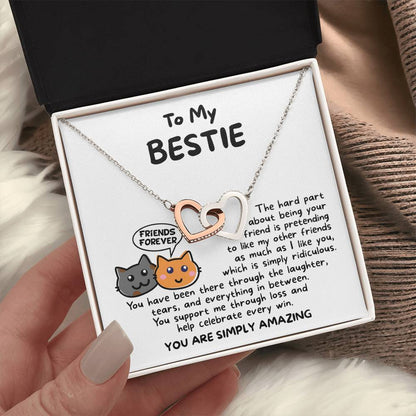 Bestie-I Like you - Interlocking Hearts Necklace