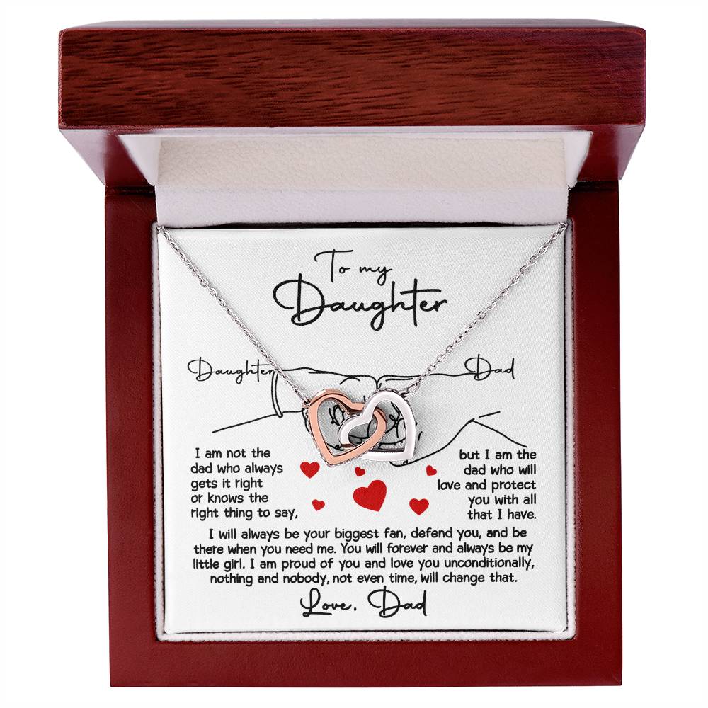 Daughter-Your Biggest Fan - Interlocking Hearts Necklace